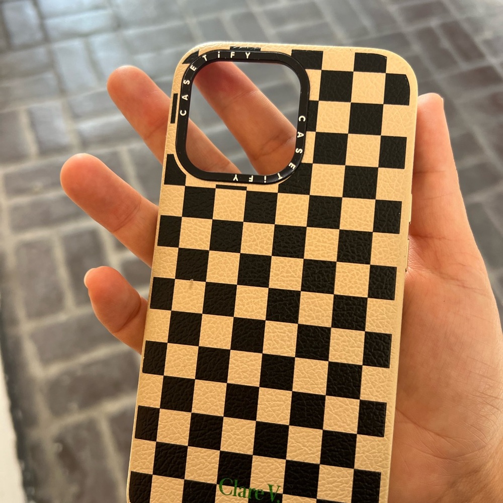 Casetify Black and Tan Checkerboard iPhone Case